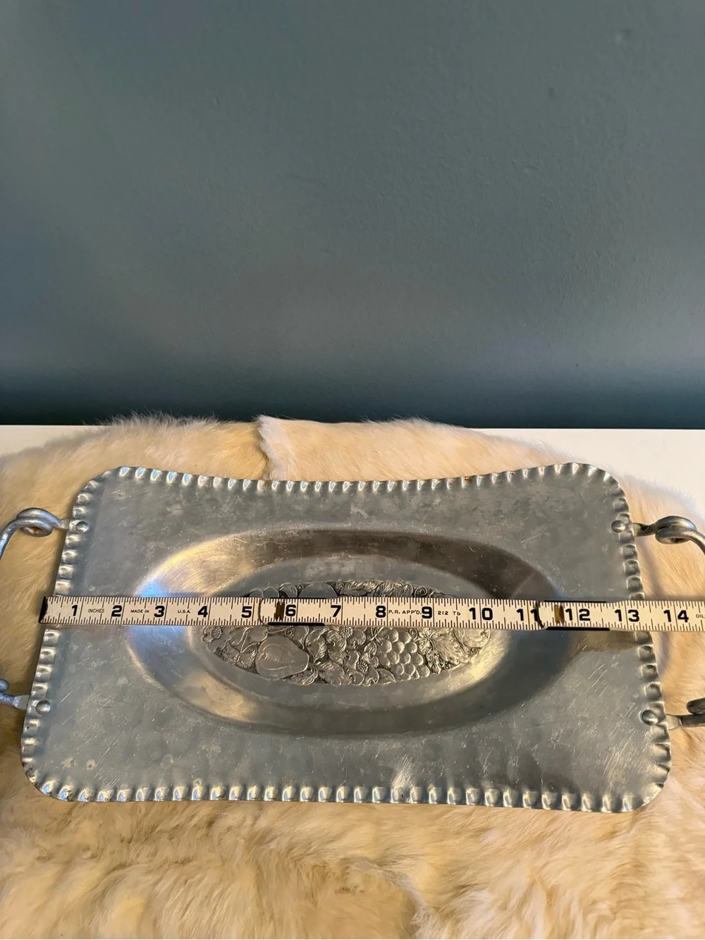 Vintage Cromwell 1950’s Hand Wrought Forged Serving Tray Platter With Handles